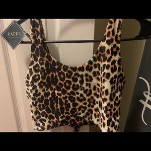Leopard print two piece swimsuit NWT